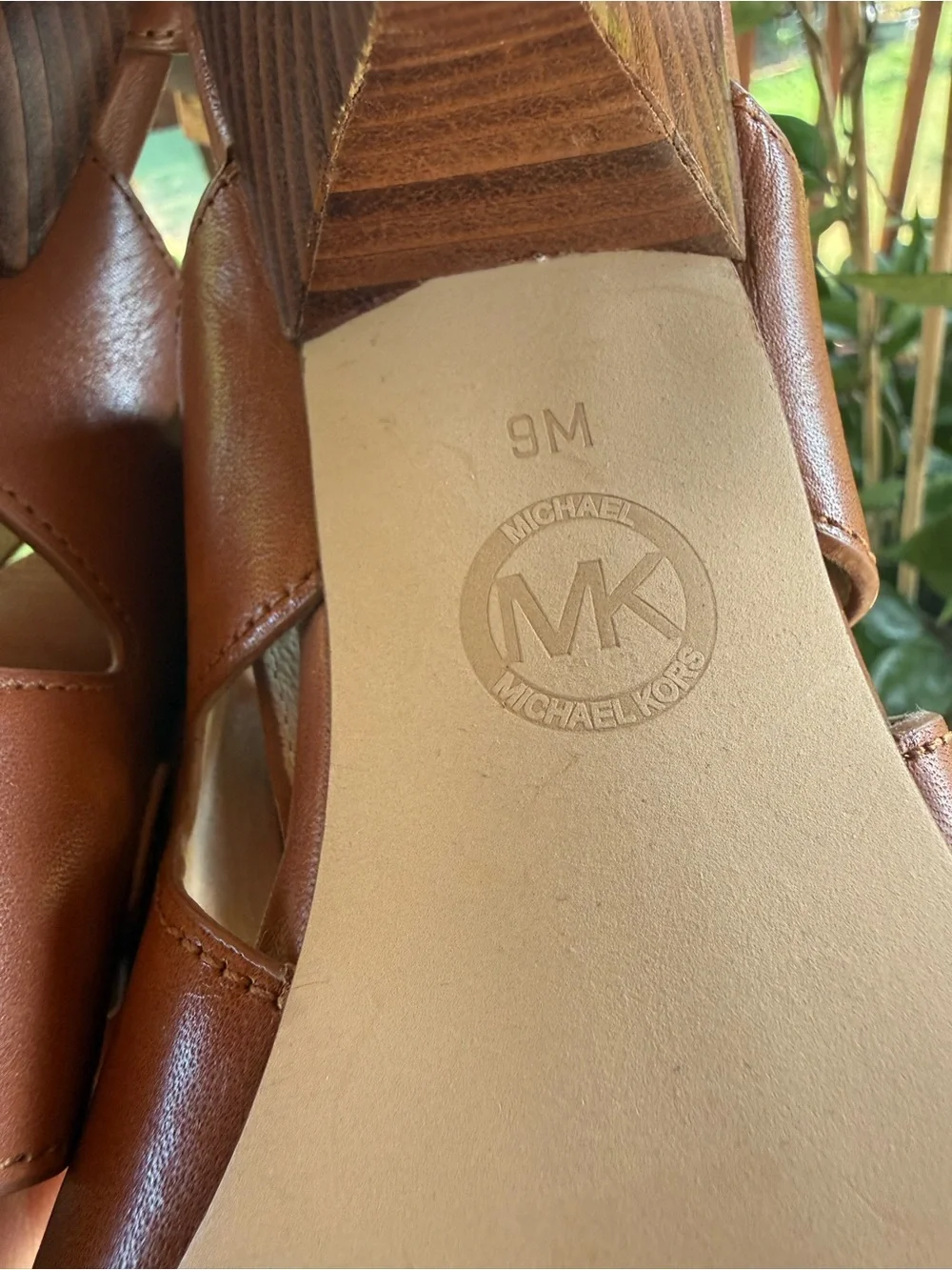 Michael Kors Cognac Leather Strappy Buckle Heels